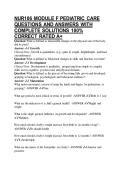 NUR106 MODULE F PEDIATRIC CARE QUESTIONS AND ANSWERS WITH COMPLETE SOLUTIONS 100&percnt; CORRECT RATED A&plus;