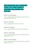 BOMI BUDGETING AND ACCOUNTING&NewLine;ACTUAL TEST PAPER COMPLETE&NewLine;QUESTIONS AND ANSWERS FULL&NewLine;SOLUTION
