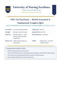 NSG 316 &sol; NSG316 Final Exam &lpar;LATEST EDITION&rpar; Health Assessment & Fundamentals &vert; Complete Questions & Verified Answers &vert; 100&percnt; Correct &vert; Grade A &ndash; GCU