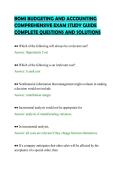 BOMI BUDGETING AND ACCOUNTING&NewLine;COMPREHENSIVE EXAM STUDY GUIDE&NewLine;COMPLETE QUESTIONS AND SOLUTION