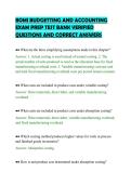 BOMI BUDGETTING AND ACCOUNTING&NewLine;EXAM PREP TEST BANK VERIFIED&NewLine;QUESTIONS AND CORRECT ANSWER