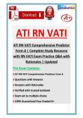 ATI RN VATI Comprehensive Predictor 2026-2027 Form A &vert; Complete Study Resource with RN VATI Exam Practice Q&A with Rationales &vert; Updated