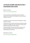 CA PSI LIFE ACCIDENT AND HEALTH EXAM 4&NewLine;EXAM REVIEW STUDY NOTES