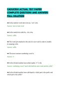 CADUCEUS ACTUAL TEST PAPER&NewLine;COMPLETE QUESTIONS AND ANSWERS&NewLine;FULL SOLUTION