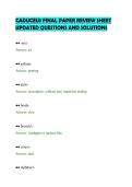 CADUCEUS FINAL PAPER REVIEW SHEET&NewLine;UPDATED QUESTIONS AND SOLUTIONS