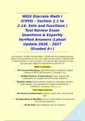 WGU Discrete Math I &lpar;C959&rpar; - Section 2&period;1 to 2&period;14&colon; Sets and Functions &vert; Test Review Exam Questions & Expertly Verified Answers &vert;Latest Update 2026 &ndash; 2027 &lpar;Graded A&plus;&rpar;&NewLine;