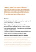 Exam &mdash; Exam Questions with Correct &NewLine;Answers &lpar;Verified Answers&rpar; Plus Rationales &NewLine;2026 Q&A Instant Download PDF Infection &NewLine;Prevention and Control Competency  