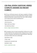 CEN FINAL REVIEW QUESTIONS VERIFIED&NewLine;COMPLETE ANSWERS 100 PERCENT&NewLine;CORRECT