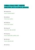 CHEM134 EXAM SCRIPT VERIFIED&NewLine;QUESTIONS WITH ACCURATE ANSWERS