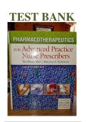 Test Bank for Pharmacotherapeutics for Advanced Practice Nurse Prescribers&comma; 4th Edition by Woo & Robinson &ndash; Complete Chapters 1&ndash;55 with 350&plus; Pages of Verified Questions&comma; Answers & Detailed Rationales for NP&comma; APRN & Prescribing Certification Exams &lpar;2025&ndash;20