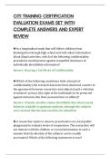 CITI TRAINING CERTIFICATION&NewLine;EVALUATION EXAMS SET WITH&NewLine;COMPLETE ANSWERS AND EXPERT&NewLine;REVIEW