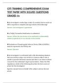 CITI TRAINING COMPREHENSIVE EXAM&NewLine;TEST PAPER WITH SOLVED QUESTIONS&NewLine;GRADED A&plus;