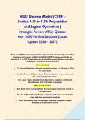 WGU Discrete Math I &lpar;C959&rpar; - Section 1&period;11 to 1&period;20&colon; Propositions and Logical Operations &vert; Strategies Review of Key Quizzes with 100&percnt; Verified Solutions &lpar;Latest Update 2026 &ndash; 2027&rpar;&NewLine;&NewLine;