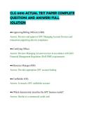 CLG 0010 ACTUAL TEST PAPER COMPLETE&NewLine;QUESTIONS AND ANSWERS FULL&NewLine;SOLUTION&NewLine;