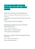 CLG 0010 EXAM PREP TEST BANK&NewLine;VERIFIED QUESTIONS AND CORRECT&NewLine;ANSWERS&NewLine;