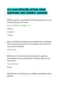 CLG 0010 UPDATED ACTUAL EXAM&NewLine;QUESTIONS AND CORRECT ANSWERS