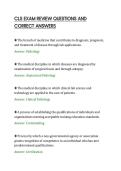 CLS EXAM REVIEW QUESTIONS AND&NewLine;CORRECT ANSWERS&NewLine;