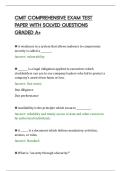 CMIT COMPREHENSIVE EXAM TEST&NewLine;PAPER WITH SOLVED QUESTIONS&NewLine;GRADED A&plus;&NewLine;