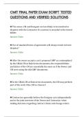 CMIT FINAL PAPER EXAM SCRIPT TESTED&NewLine;QUESTIONS AND VERIFIED SOLUTION