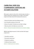 CMSRN FINAL PAPER 2026&NewLine;COMPREHENSIVE QUESTIONS AND&NewLine;ACCURATE SOLUTIONS