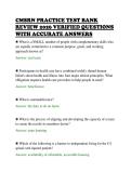 CMSRN PRACTICE TEST BANK&NewLine;REVIEW 2026 VERIFIED QUESTIONS&NewLine;WITH ACCURATE ANSWERS