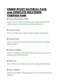 CMSRN STUDY MATERIAL PACK&NewLine;2026 COMPLETE SOLUTIONS&NewLine;VERIFIED PASS