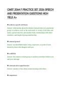 CMST 2064 F PRACTICE SET 2026 SPEECH&NewLine;AND PRESENTATION QUESTIONS HIGH&NewLine;YIELD A&plus;