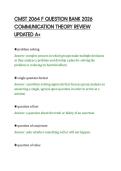 CMST 2064 F QUESTION BANK 2026&NewLine;COMMUNICATION THEORY REVIEW&NewLine;UPDATED A&plus;