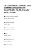 CMY3701 COMMUNITY MEDIA AND YOUTH&NewLine;COMMUNICATION CERTIFICATION&NewLine;EVALUATION 2026 FULL SOLUTION VIEW&NewLine;AHEAD QUESTIONS
