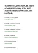 CMY3701 COMMUNITY MEDIA AND YOUTH&NewLine;COMMUNICATION EXAM STUDY GUIDE&NewLine;2026 COMPREHENSIVE QUESTIONS AND&NewLine;SOLUTIONS