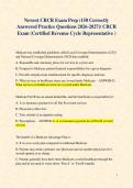 Newest CRCR Exam Prep &lpar;150 Correctly Answered Practice Questions 2026-2027&rpar;&sol; CRCR Exam &lpar;Certified Revenue Cycle Representative&rpar;