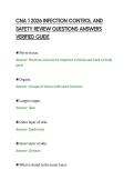 CNA 1 2026 INFECTION CONTROL AND&NewLine;SAFETY REVIEW QUESTIONS ANSWERS&NewLine;VERIFIED GUIDE
