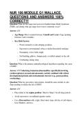 NUR 106 MODULE G1 WALLACE&comma; QUESTIONS AND ANSWERS 100&percnt; CORRECT&excl;&excl;&excl;