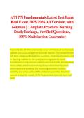 ATI PN Fundamentals Questions & Answers &vert; Practical Nursing Fundamentals Study Guide 2026&sol;2027