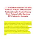 ATI PN Fundamentals Latest Test Bank Questions & Answers &vert; Practical Nursing Real Exam Review 2026&sol;2027