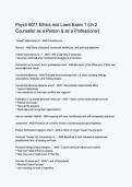 PSYCH 6011 Ethics and Laws Exam 1 &ndash; Counselor as a Person & as a Professional &vert; Chapter 2 Study Guide