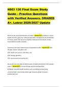 HSCI 130 Final Exam Study &NewLine;Guide &ndash; Practice Questions &NewLine;with Verified Answers&period; GRADED &NewLine;A&plus;&period; Latest 2026&sol;2027 Update 