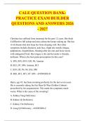 CALE QUESTION BANK&NewLine;PRACTICE EXAM BUILDER &NewLine;QUESTIONS AND ANSWERS 2026 - 2027 