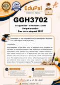 GGH3702 Assignment 1 &lpar;COMPLETE ANSWERS&rpar; Semester 2 2026 - DUE  August 2026