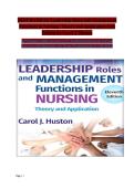 Leadership Roles and Management Test Bank&colon; NCLEX Questions & Answers&NewLine;&NewLine;