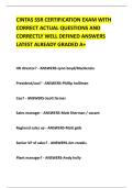 CINTAS SSR CERTIFICATION EXAM WITH &NewLine;CORRECT ACTUAL QUESTIONS AND &NewLine;CORRECTLY WELL DEFINED ANSWERS &NewLine;LATEST ALREADY GRADED A&plus; 