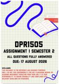 DPR1505 Assignment 1 Semester 2 MEMO &vert; Due 17 August 2026