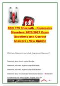 BSN 375 Sherpath Depressive Disorders 2026&sol;2027 &ndash; 14 Exam Questions & Answers &vert; MDD&comma; ECT&comma; Antidepressants&comma; Nursing Care