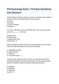 Pharmacology Exam 1 Questions & Answers &vert; Pharmacology Study Guide & Exam Review 2026&sol;2027