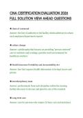 CNA CERTIFICATION EVALUATION 2026&NewLine;FULL SOLUTION VIEW AHEAD QUESTIONS