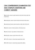 CNA COMPREHENSIVE EXAMINATION TEST&NewLine;2026 COMPLETE QUESTIONS AND&NewLine;CORRECT ANSWERS