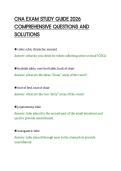 CNA EXAM STUDY GUIDE 2026&NewLine;COMPREHENSIVE QUESTIONS AND&NewLine;SOLUTIONS