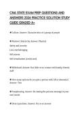 CNA STATE EXAM PREP QUESTIONS AND&NewLine;ANSWERS 2026 PRACTICE SOLUTION STUDY&NewLine;GUIDE GRADED A&plus;