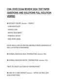 CNA STATE EXAM REVIEW 2026 TEST PAPER&NewLine;QUESTIONS AND SOLUTIONS FULL SOLUTION&NewLine;VERIFIED