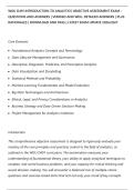 WGU D491 INTRODUCTION TO ANALYTICS OBJECTIVE ASSESSMENT EXAM &NewLine;QUESTIONS AND ANSWERS &vert; VERIFIED AND WELL DETAILED ANSWERS &vert; PLUS&NewLine;RATIONALES &vert; DOWNLOAD AND PASS &vert; LATEST EXAM UPDATE 2026&sol;2027
